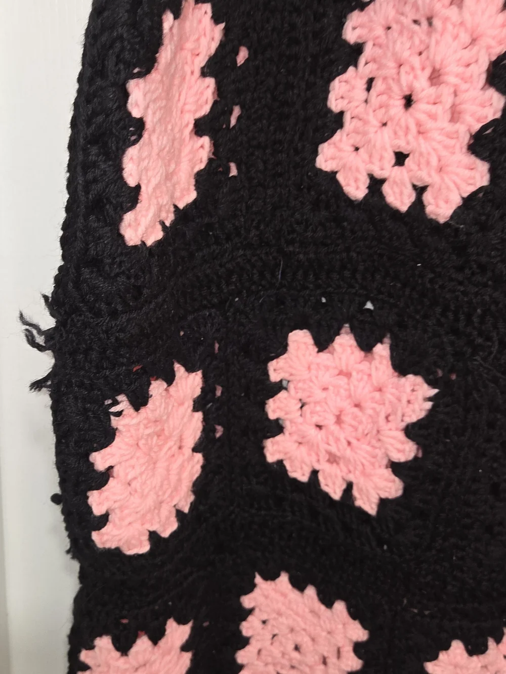 Handmade Vintage Granny Afghan Crochet Boho Throw Blanket 70” x 67” PLEASE READ.